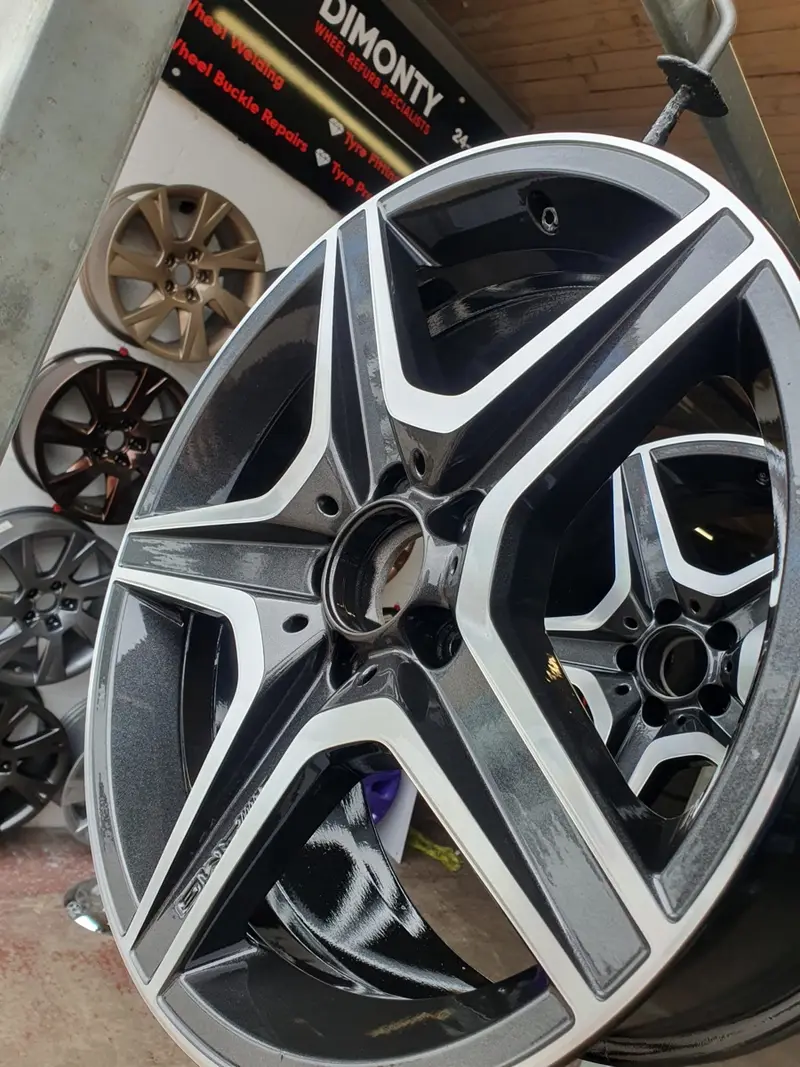 Gloss black powder coated alloy wheel by Dimonty Alloys, Standish