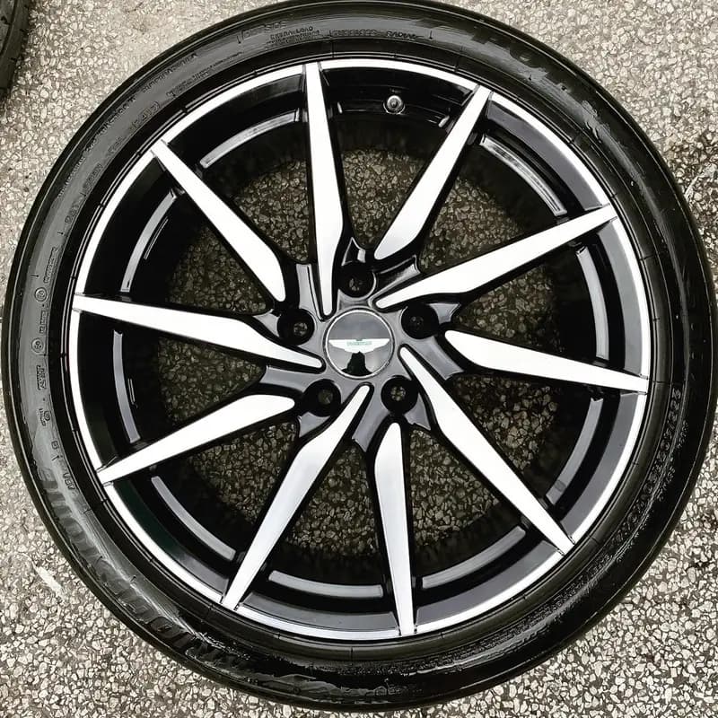 Gloss black powder coated alloy wheel by Dimonty Alloys, Standish