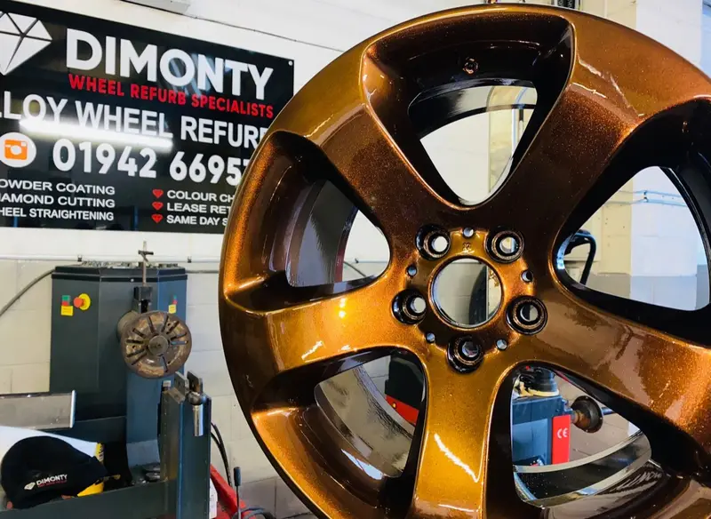 Repaired and refurbished alloy wheel by Dimonty Alloys, Wigan
