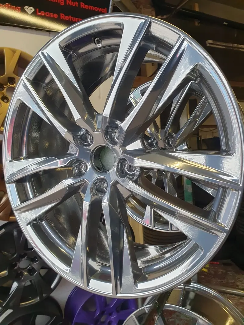 Kerbed alloy wheel restored to a factory finish by Dimonty Alloys