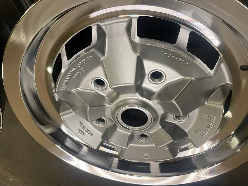 Repaired and refurbished alloy wheel by Dimonty Alloys, Wigan