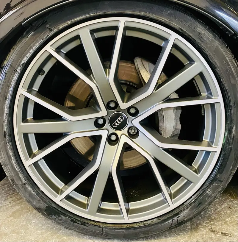 Powder coated alloy wheel set refinished by Dimonty Alloys