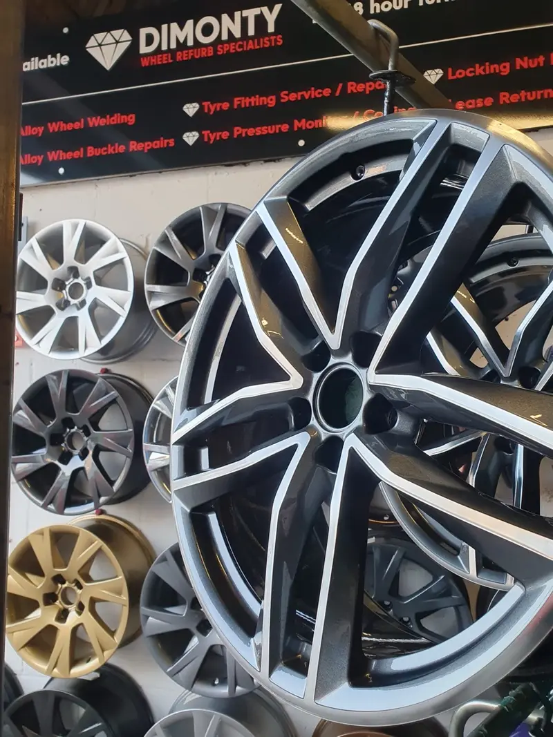 Gloss black powder coated alloy wheel by Dimonty Alloys, Standish