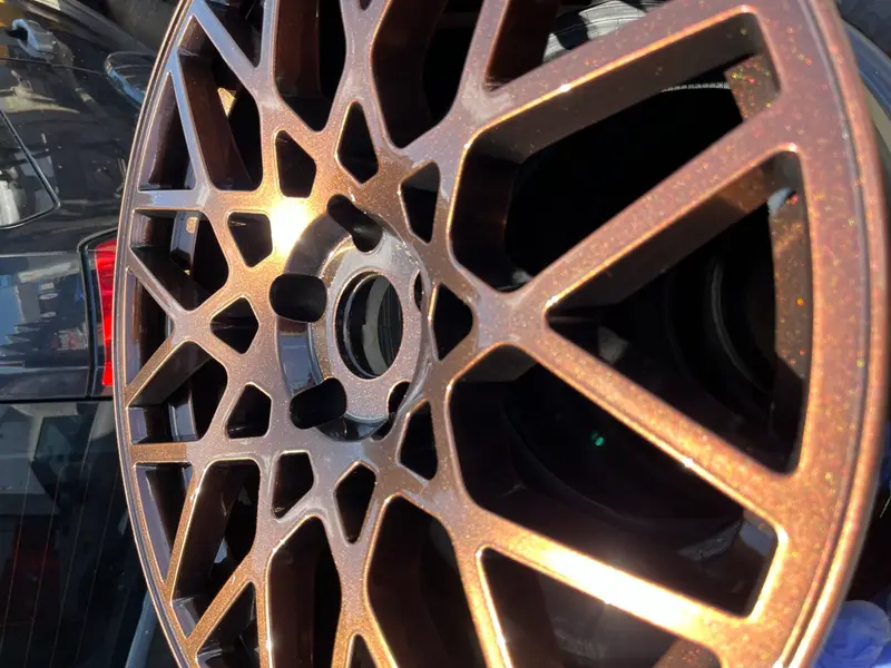 Corroded alloy wheel stripped and refinished by Dimonty Alloys, Wigan