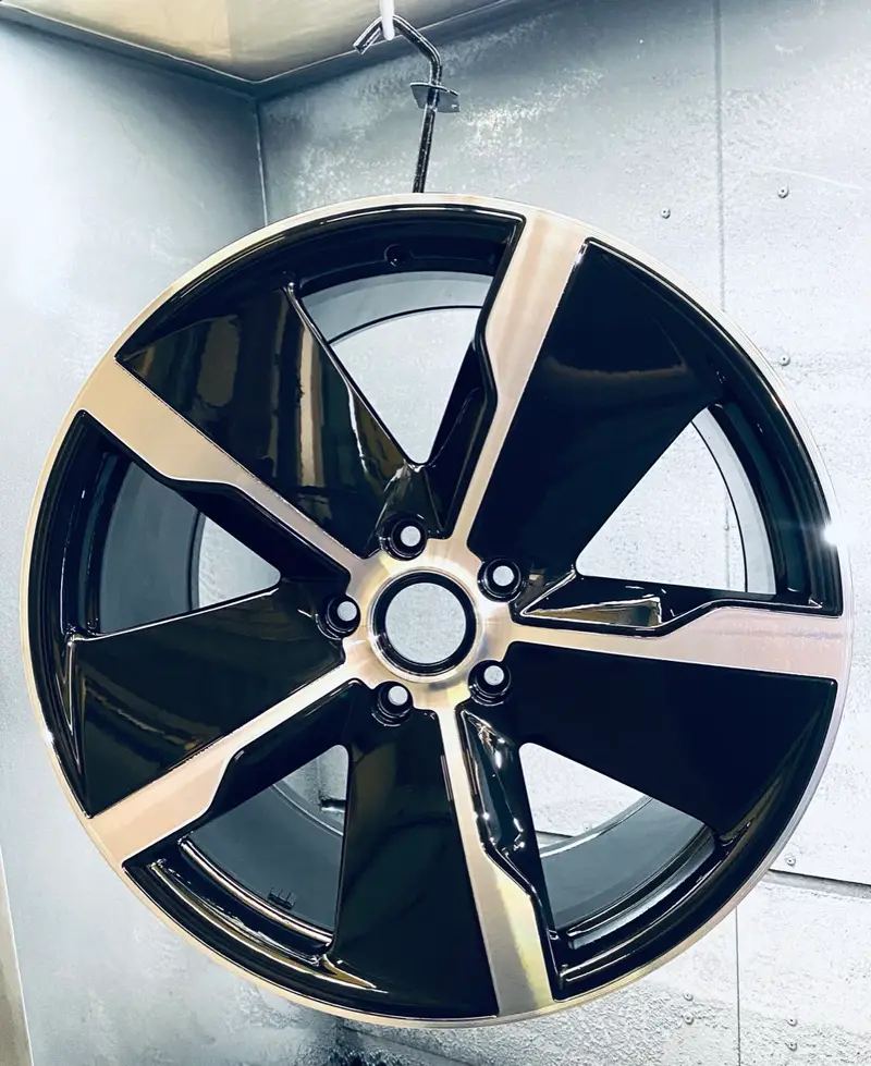 Powder coated alloy wheel set refinished by Dimonty Alloys