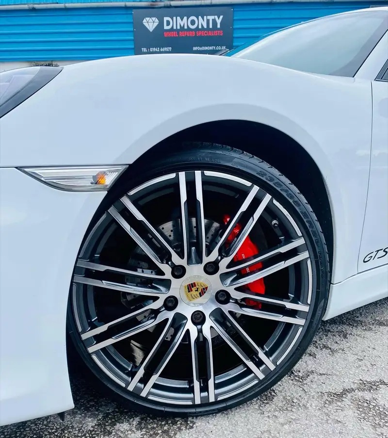 Gloss black powder coated alloy wheel by Dimonty Alloys, Standish