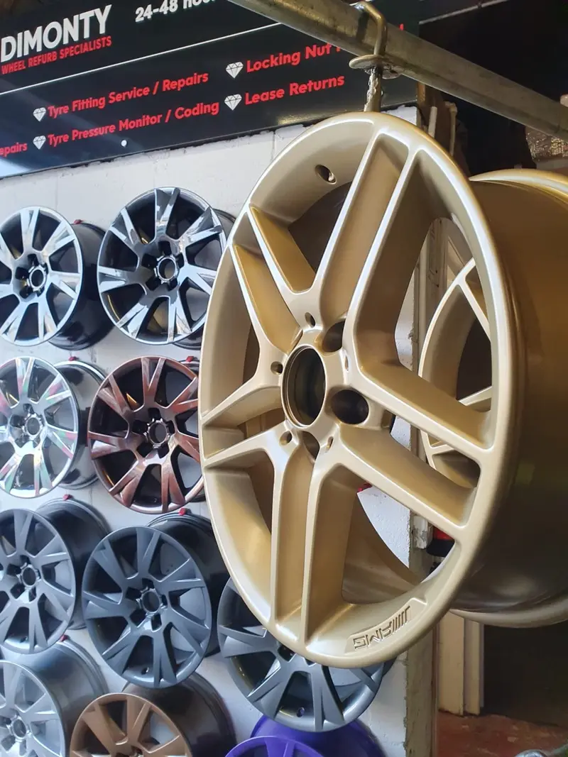 Repaired and refurbished alloy wheel by Dimonty Alloys, Wigan