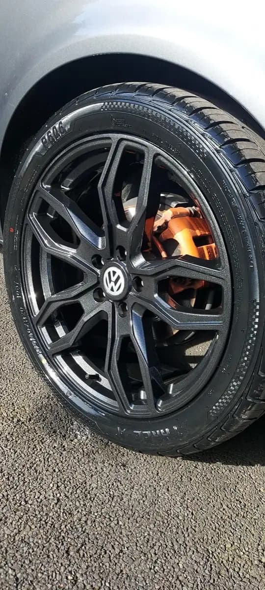 Gloss black powder coated alloy wheel by Dimonty Alloys, Standish