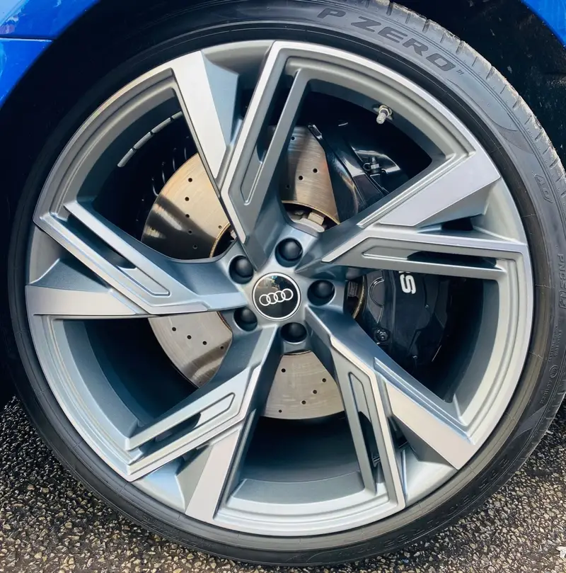 Powder coated alloy wheel set refinished by Dimonty Alloys