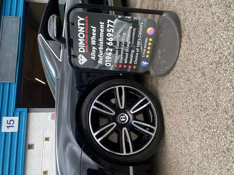 Repaired and refurbished alloy wheel by Dimonty Alloys, Wigan