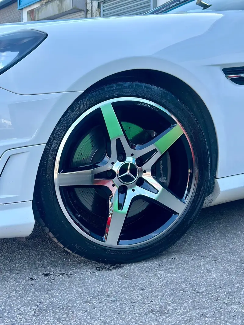Powder coated alloy wheel set refinished by Dimonty Alloys